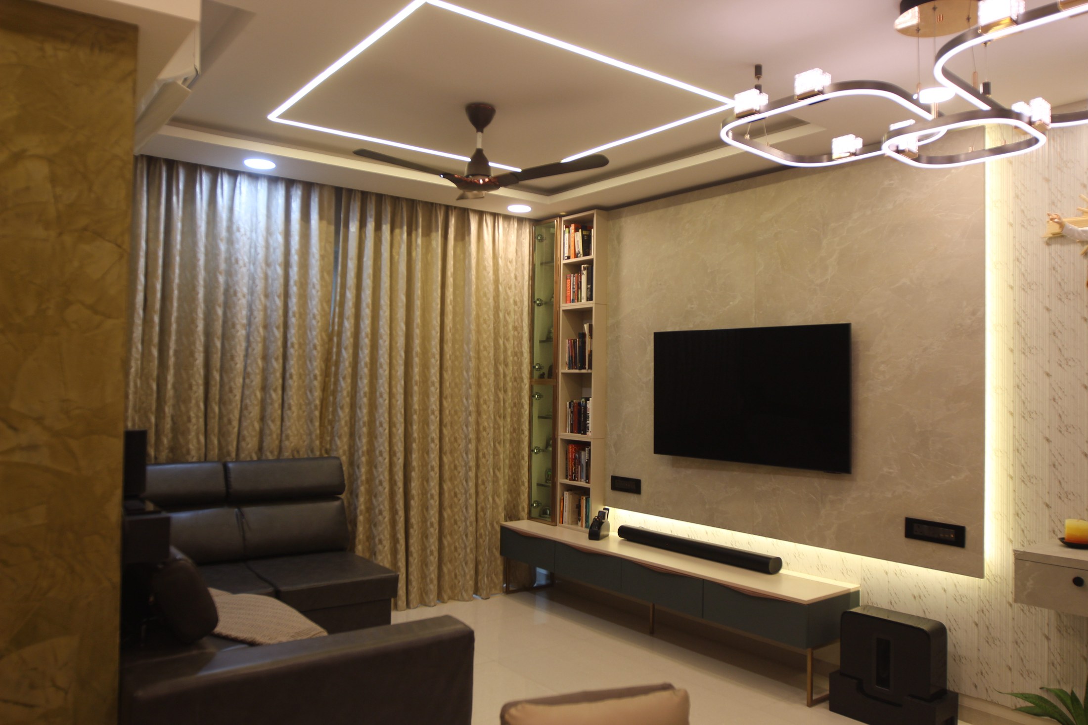Kalpataru Immensa living room by Dhruv Designs